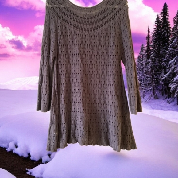 Vintage America crocheted sweater purple nice pattern size Med 💕 - Picture 4 of 12